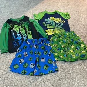 Minecraft Boys Pajama Sets - Shorts - Size XS